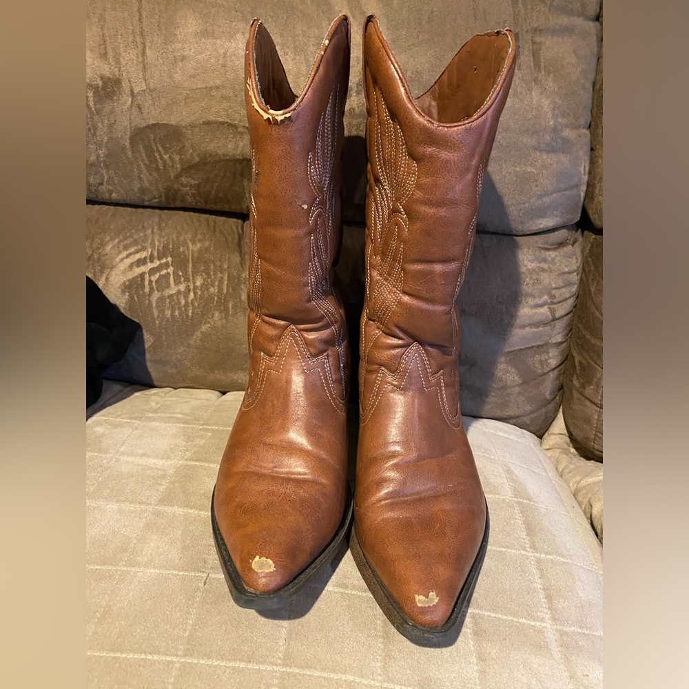 Candies Women's Cognac Brown‎ Cowboy Boots
Size 9 1/2